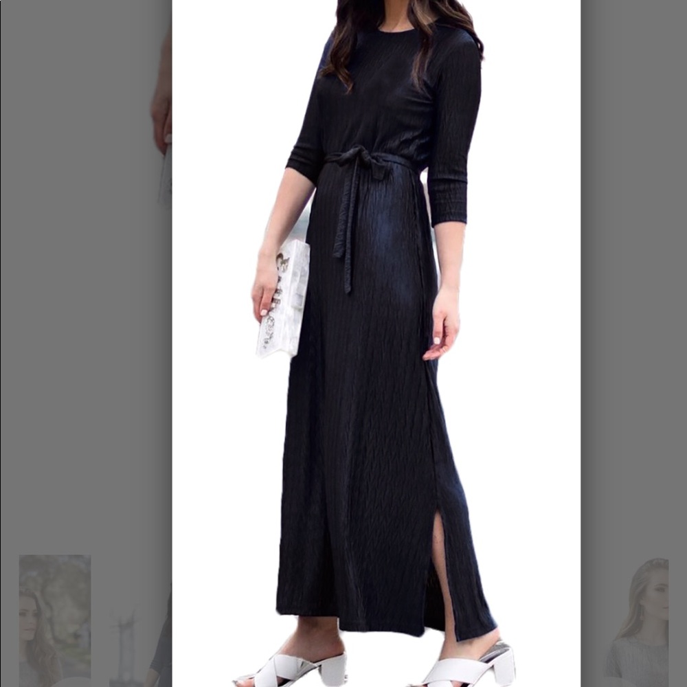 Daniella Faye Sparkle Maxi Dress- 3/4 sleeve